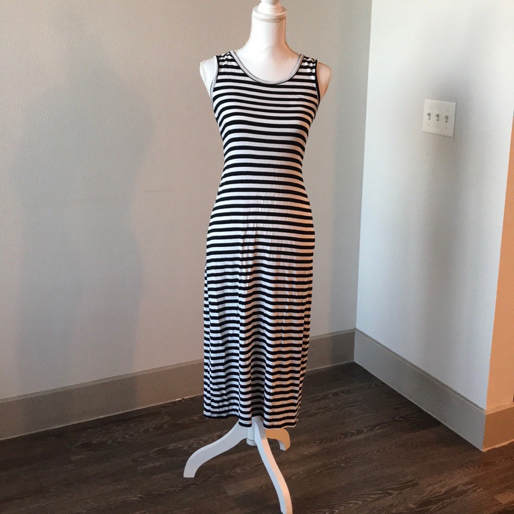 Black and White Midi Dress